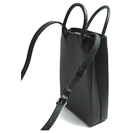 Balenciaga-Balenciaga Shopping Phone Holder Leather 2way Shoulder Bag-Black