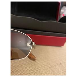 Cartier-ÓCULOS DE SOL CARTIER GIVERNY PALISSANDRO BRETEUIL EM PLATINA-Prata,Outro