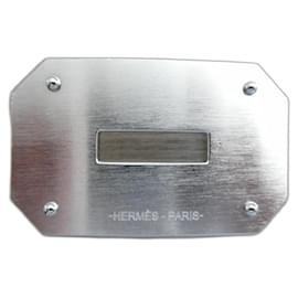 Hermès-Hermès belt buckle mixed silvered palladium steel brushed finish FOR 32mm link only-Silvery,Multiple colors