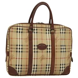 Autre Marque-Burberrys Nova Check Business Bag PVC Beige Auth bs24754-Beige