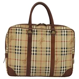 Autre Marque-Burberrys Nova Check Business Bag PVC Beige Auth bs24754-Beige