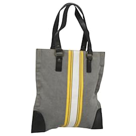 Burberry-BURBERRY Blue Label Tote Bag Canvas Gray Auth ti2997-Brown