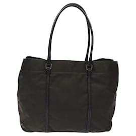 Prada-PRADA Tote Bag Nylon Khaki Silver Auth ti2989-Silvery,Khaki