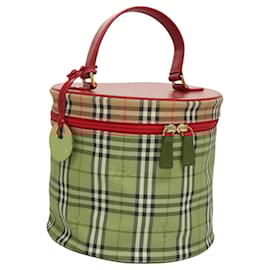 Autre Marque-Burberrys Nova Check Pouch Canvas Beige Gold Auth 120260-Beige,Golden