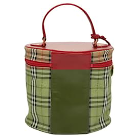 Autre Marque-Burberrys Nova Check Pouch Canvas Beige Gold Auth 120260-Beige,Golden