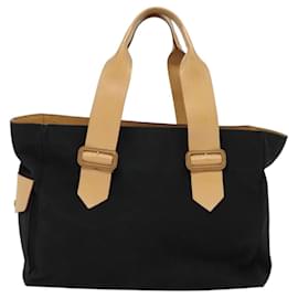 Burberry-BURBERRY Tote Bag Canvas Black Auth bs24518-Black