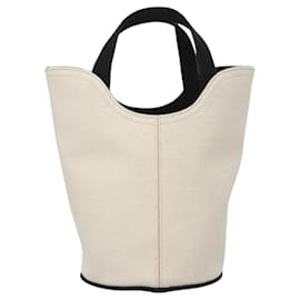 Balenciaga-BALENCIAGA Wave XS Hand Bag Canvas 2way White 619979 Auth ac3745-White