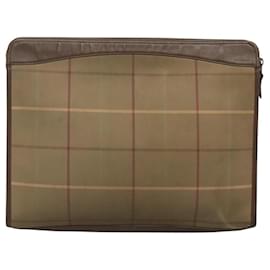 Autre Marque-Burberrys Nova Check Clutch Bag Canvas Beige Auth bs24640-Beige