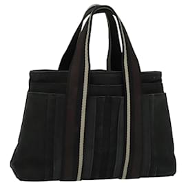 Hermès-HERMES Toroca Horizontal PM Hand Bag Canvas Black Auth bs24758-Black
