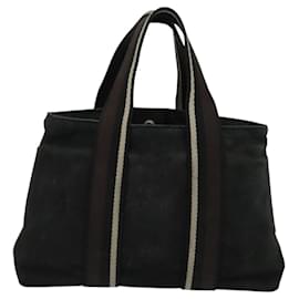 Hermès-HERMES Toroca Horizontal PM Hand Bag Canvas Black Auth bs24758-Black