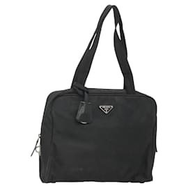 Prada-PRADA Tote Bag Nylon Black Auth 120382-Black