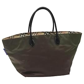 Autre Marque-Burberrys Blue Label Hand Bag Nylon Khaki Auth bs24661-Khaki