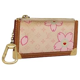 Louis Vuitton-LOUIS VUITTON Monogram Cherry Blossom Pochette Cles Purse M92016 Auth 118443-Pink