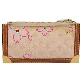 Louis Vuitton-LOUIS VUITTON Monogram Cherry Blossom Pochette Cles Purse M92016 Auth 118443-Pink