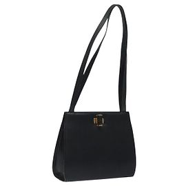 Borsa a spalla Salvatore Ferragamo in pelle nera e oro Auth 116392 Nero D'oro