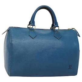 Louis Vuitton-LOUIS VUITTON Epi Speedy 30 Hand Bag Toledo Blue M43005 LV Auth ep8746-Blue