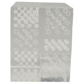 Louis Vuitton-LOUIS VUITTON Presse-papiers 3D Poids en papier en verre cristal Clair LV Auth 118434-Autre