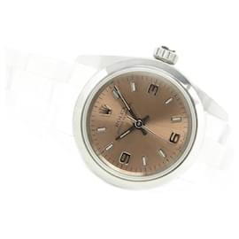 Rolex-ROLEX Oyster PERPETUAL pink3 6 9 Dial 76080 Y series Mens-Silvery