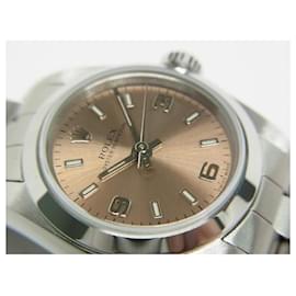 Rolex-ROLEX Oyster PERPETUAL pink3 6 9 Dial 76080 Y series Mens-Silvery