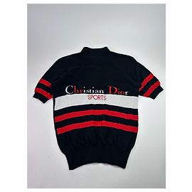 Polo vintage de Dior negro rojo blanco Negro