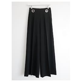 Stella Mc Cartney-Stella McCartney Disk Trim Wide Trousers Pants-Black