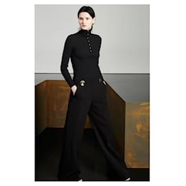 Stella Mc Cartney-Stella McCartney Disk Trim Wide Trousers Pants-Black