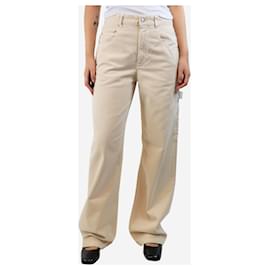 Isabel Marant-Cream Bymara utility jeans - size UK 10-Cream