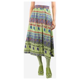 Hermès-Multi vintage printed skirt - size UK 12-Multiple colors