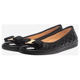 Salvatore Ferragamo-Black vara leather pumps - size UK 2.5-Other