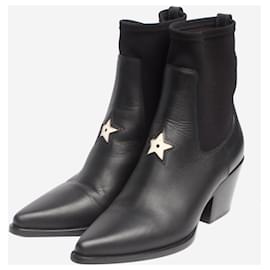 Christian Dior-Black leather ankle boots - size EU 38-Black