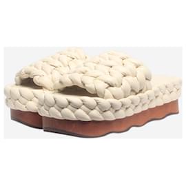 Chloé-Ivory braided platform sandals - size EU 37-White