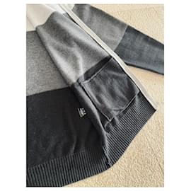 La Perla-Nero La Perla cotton and cashmere zip-up hoodie T. M-Black,Grey,Dark grey