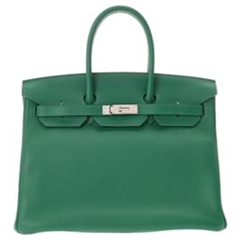 Hermès-Hermes Birkin 35 Handbag in Green-Green,Light green
