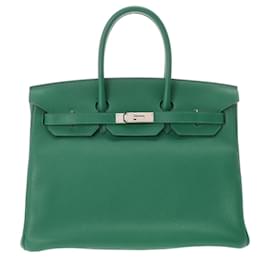 Hermès-Hermes Birkin 35 Handbag in Green-Green,Light green