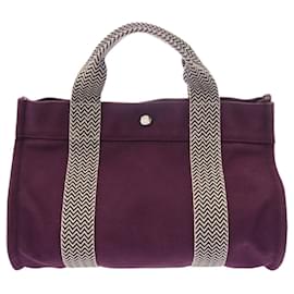 Hermès-Hermes Cannes PM Purple Unisex Canvas Handbag-Purple