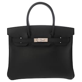 Hermès-Hermes Birkin 30 Handbag in Black Epsom Leather-Black