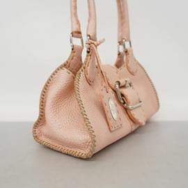Fendi-Sac à main en cuir Fendi Selleria-Rose