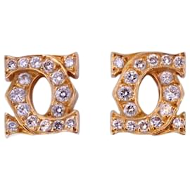 Cartier-Cartier Entrelacé 18K Yellow Gold Diamond Stud Earrings-Other