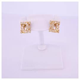 Cartier-Cartier Entrelacé 18K Yellow Gold Diamond Stud Earrings-Other