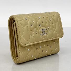 Chanel-Chanel Gold Lambskin Tri-fold Wallet-Golden