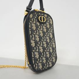 Christian Dior-Christian Dior Phone Holder Trotter Canvas in Navy-Navy blue