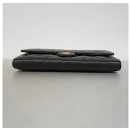 Chanel-Chanel Long Wallet in Black Grained Calfskin-Black