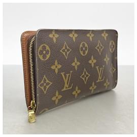 Louis Vuitton-Louis Vuitton Long Wallet Monogram Porto Monaco Zip-Brown