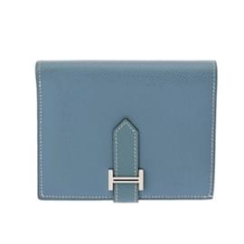 Hermès-Hermes Bearn Compact Bi-Fold Wallet-Blue
