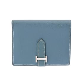 Hermès-Hermes Bearn Compact Bi-Fold Wallet-Blue