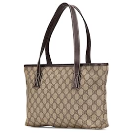 Gucci-Gucci Brown Small GG Supreme Joy Tote-Brown,Beige