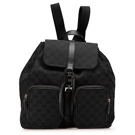 Gucci Black GG Canvas Jackie Backpack Black