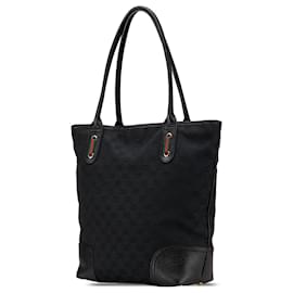 Gucci-Gucci Black GG Canvas Princy Tote-Black