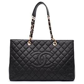 Chanel-Chanel Black Caviar Grand Shopping Tote XL-Black
