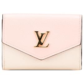 Louis Vuitton-Louis Vuitton Pink Leather Lockmini Wallet-Pink